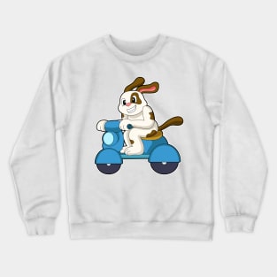 Dog as Biker with Scooter Crewneck Sweatshirt